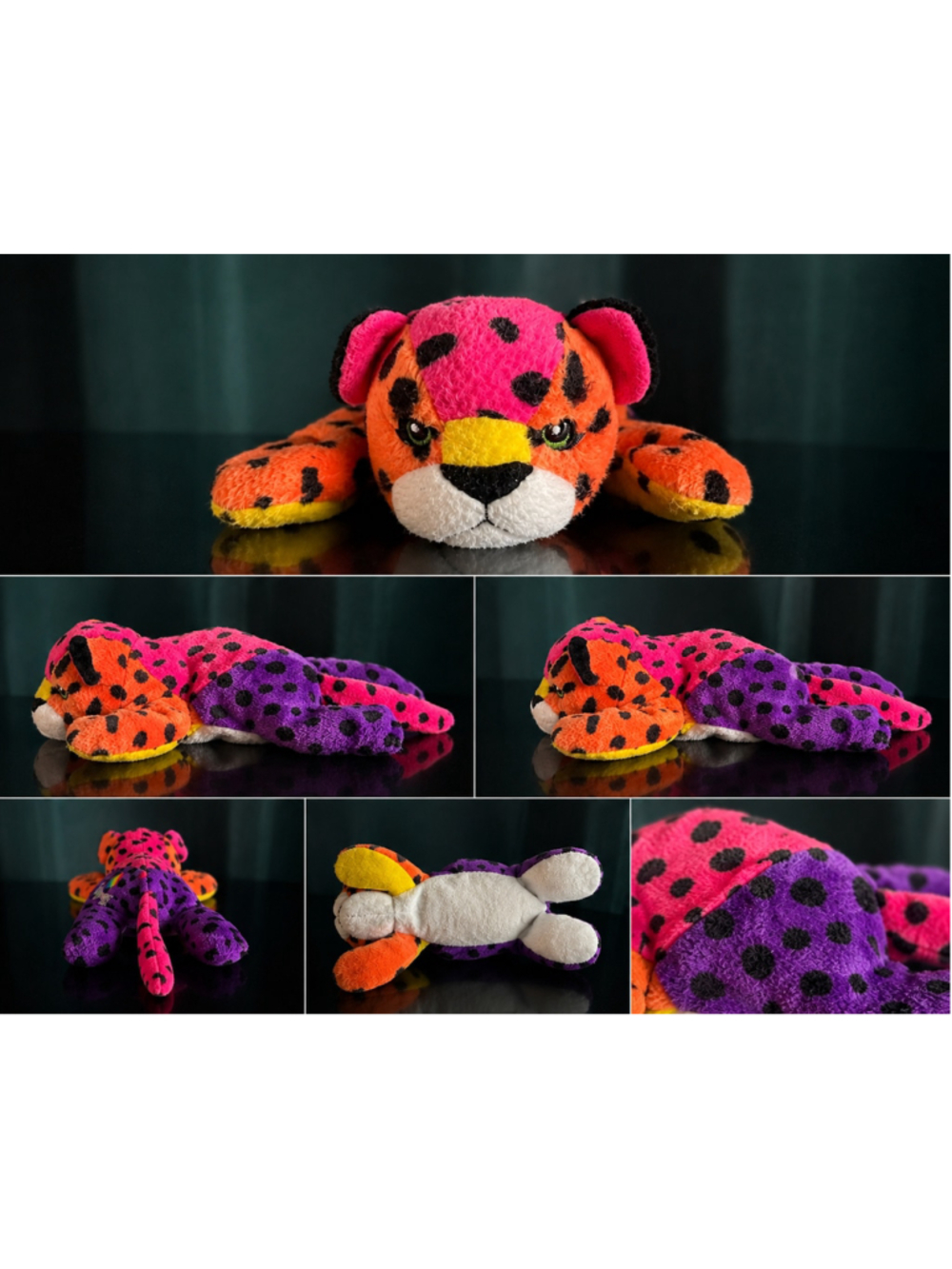 Lisa Frank Hunter Cheetah Stuffed Animal Retired Rare TY beanie baby Summer